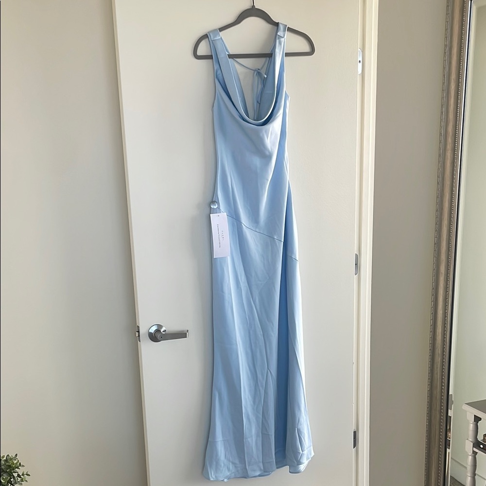 Powder Blue Cowl Neck Dress